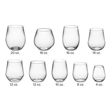 120ml PET Plastic Stemless Wine Glasses