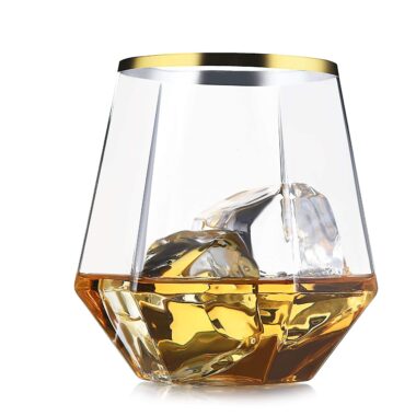 Diamond Plastic Stemless Wine Glasses