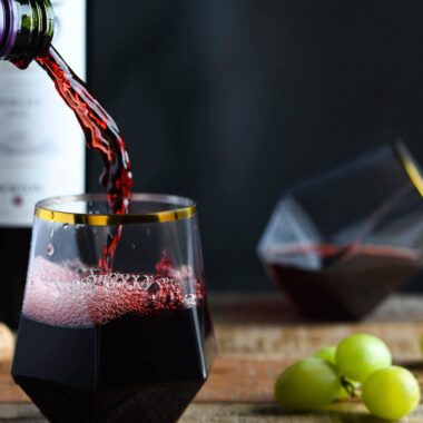 Diamond Plastic Stemless Wine Glasses
