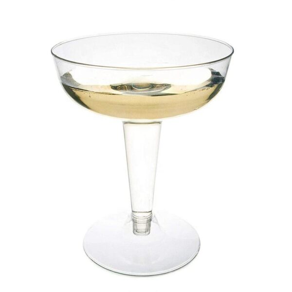 BPA Free Clear Plastic Coupe Cocktail Glasses 130ml for Parties & Champagne (5) Plastic Coupe Cocktail Glass for Parties