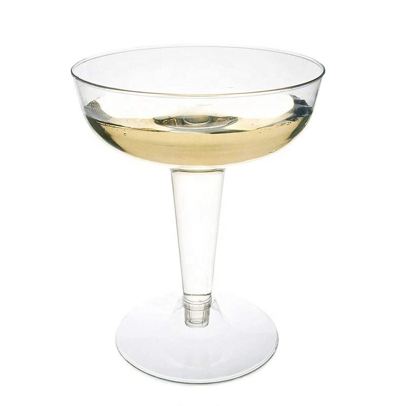 BPA Free Clear Plastic Coupe Cocktail Glasses 130ml for Parties & Champagne (5) Plastic Coupe Cocktail Glass for Parties