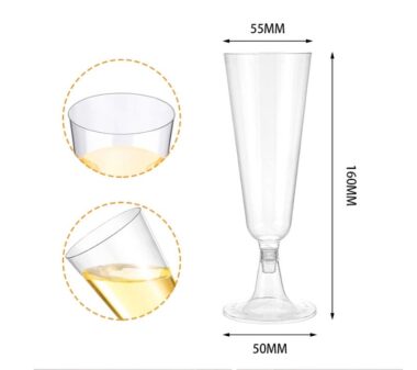 Disposable Transparent Plastic Champagne Glasses