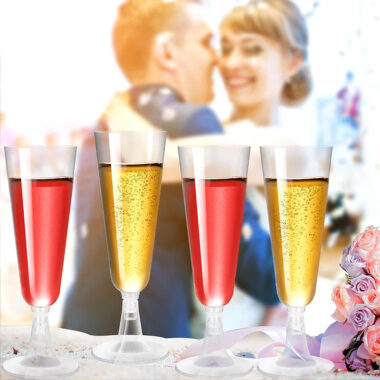 Disposable Transparent Plastic Champagne Glasses