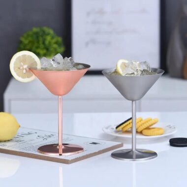 Stainless Steel Martini Cocktail Glasses