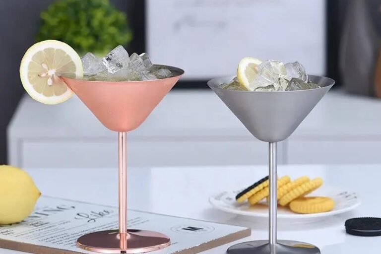 Stainless Steel Martini Cocktail Glasses