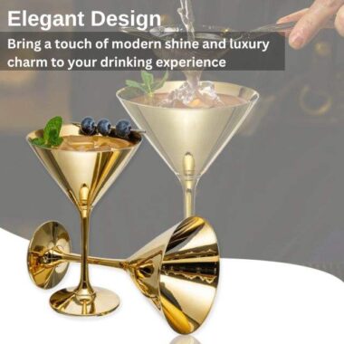Stainless Steel Martini Cocktail Glasses