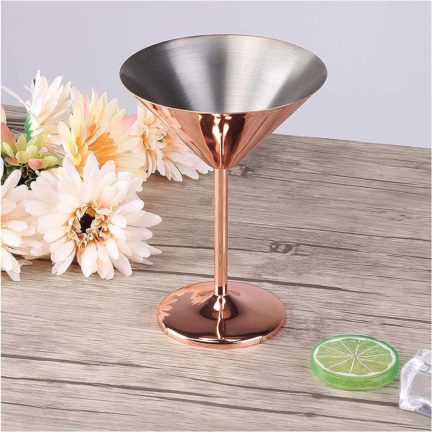 Stainless Steel Martini Cocktail Glasses