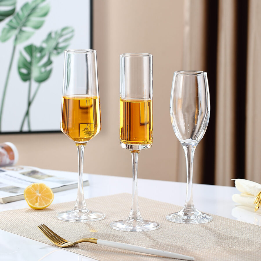 French Crystal Champagne and Wine Glasses