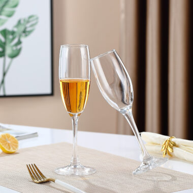 French Crystal Champagne and Wine Glasses