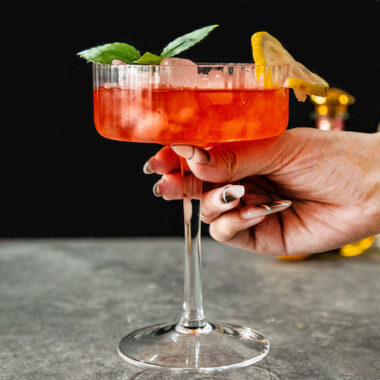 Handmade Crystal Ribbed Cocktail Glasses