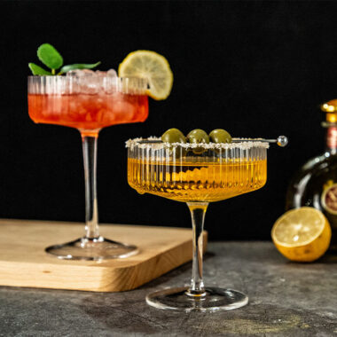 Handmade Crystal Ribbed Cocktail Glasses