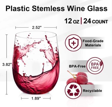 Plastic Stemless Wine Glasses