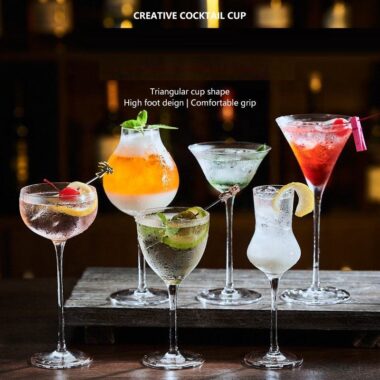 Long Stem Crystal Cocktail Glasses