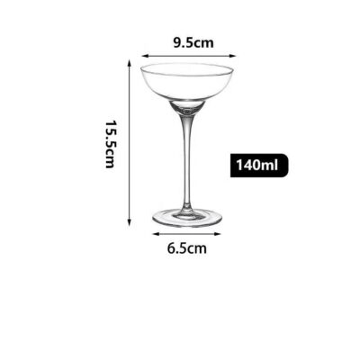 Long Stem Crystal Cocktail Glasses