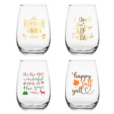 Premium Crystal Stemless Wine Glasses
