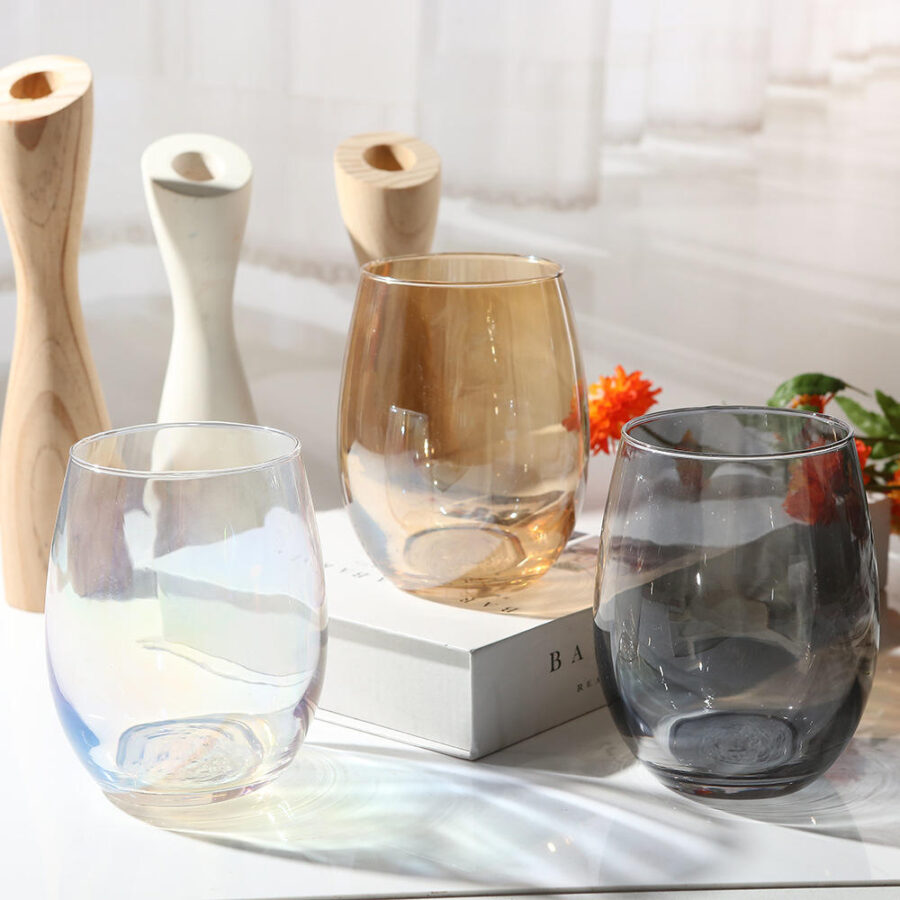 Premium Crystal Stemless Wine Glasses