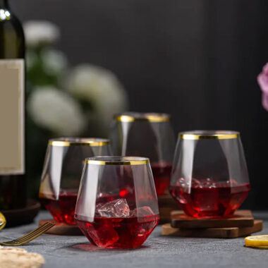 rotating crystal whiskey glass tumbler