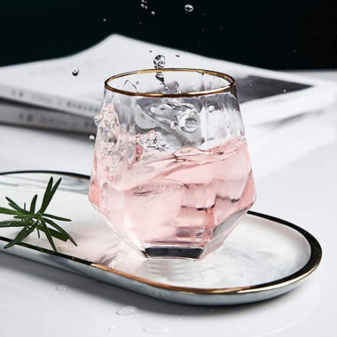 rotating crystal whiskey glass tumbler