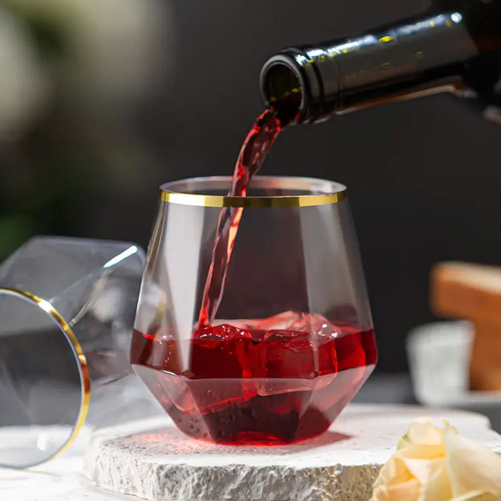 rotating crystal whiskey glass tumbler