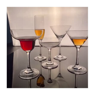 Lead-free crystal cocktail and martini glasses