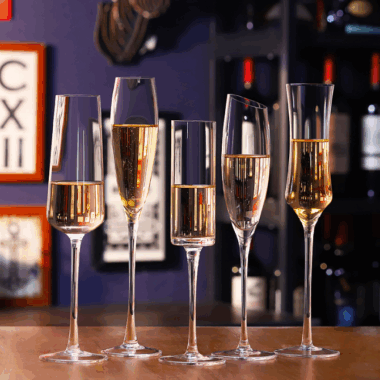 blown champagne flute glasses
