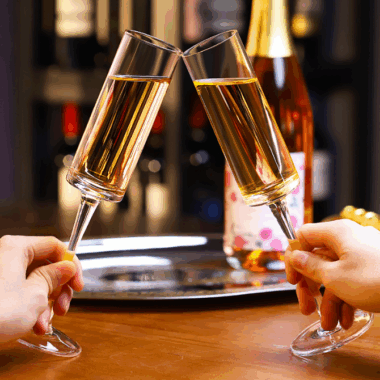 blown champagne flute glasses