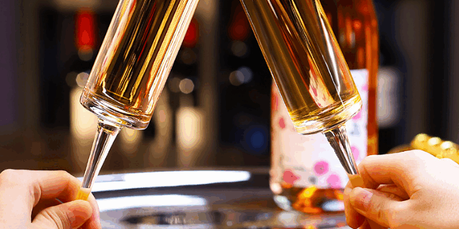 blown champagne flute glasses