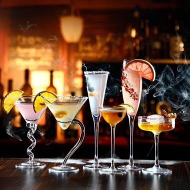 cocktail glass with unique shape