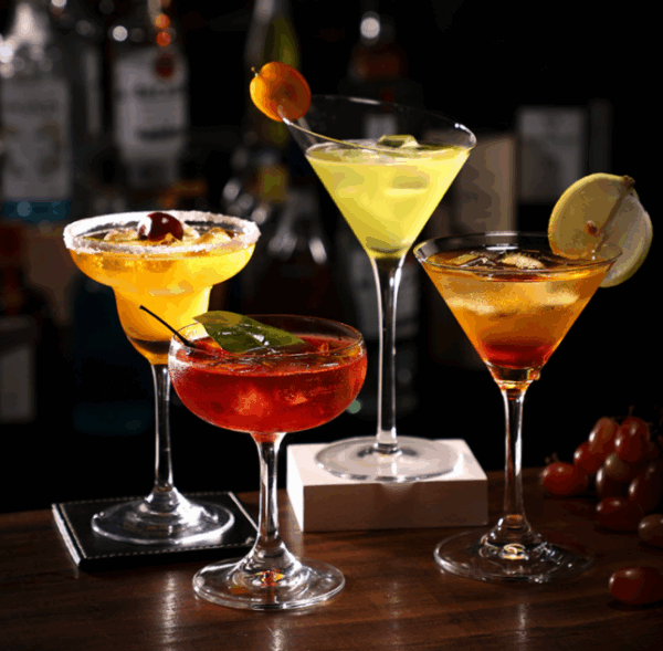 Martini cocktail glass for beach party