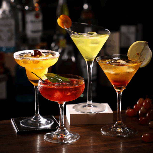 Martini cocktail glass for beach party