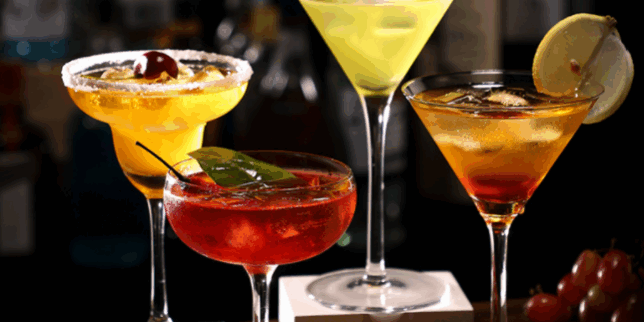 Martini cocktail glass for beach party