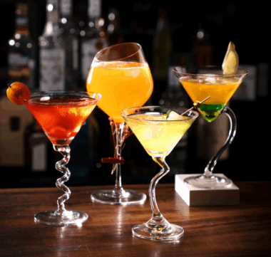 Martini cocktail glass for beach party