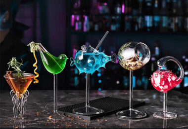 cocktail glass with creative shape for wine