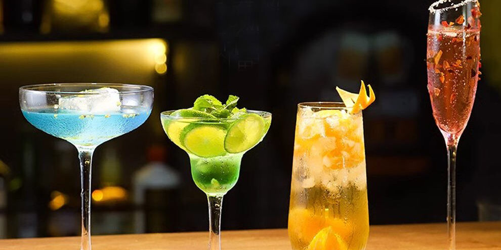 cocktail glass with creative shape for wine