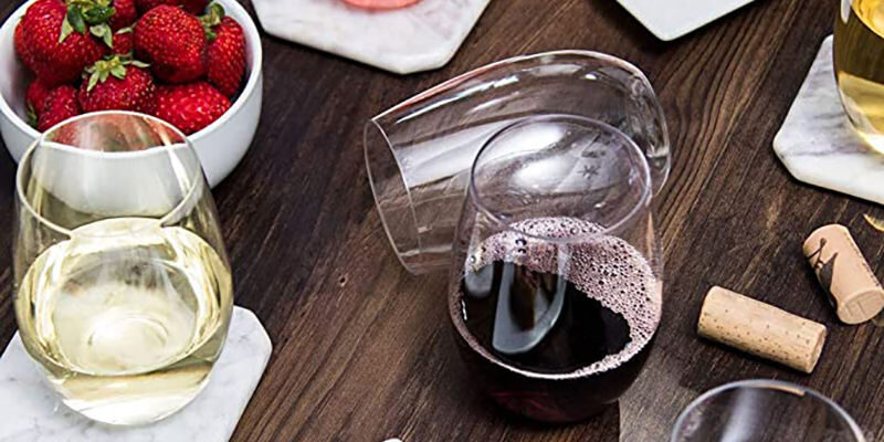 Premium Tritan stemless wine glasses