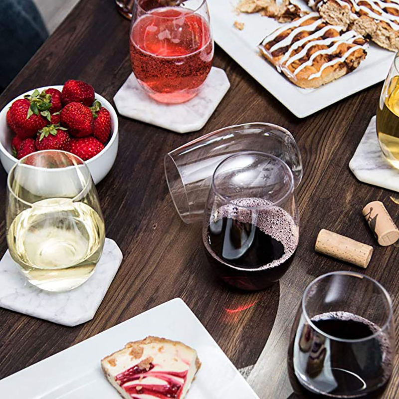 Premium Tritan stemless wine glasses