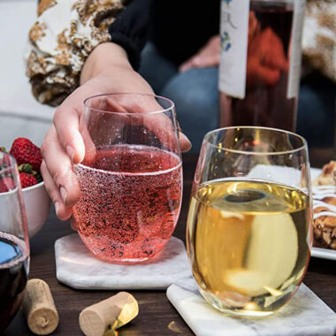 Premium Tritan stemless wine glasses